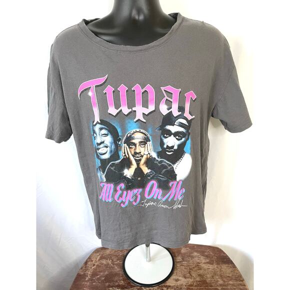 Tupac All Eyez On Me Rap Tee Shirt Gray XL Hip Hop Bravado - Picture 1 of 6